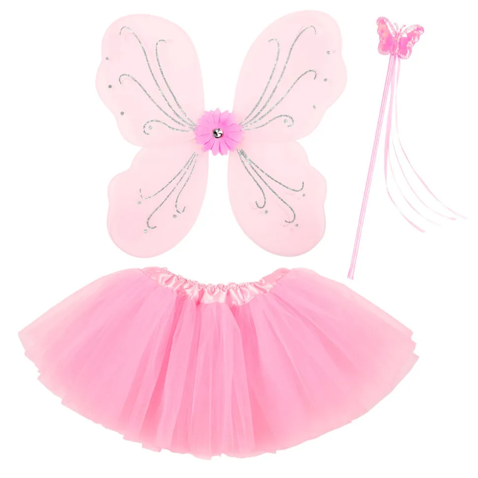 Kostüm-Set magische Fee, rosa, 3-tlg.