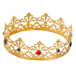 Krone mit Schmucksteinen, goldfarben