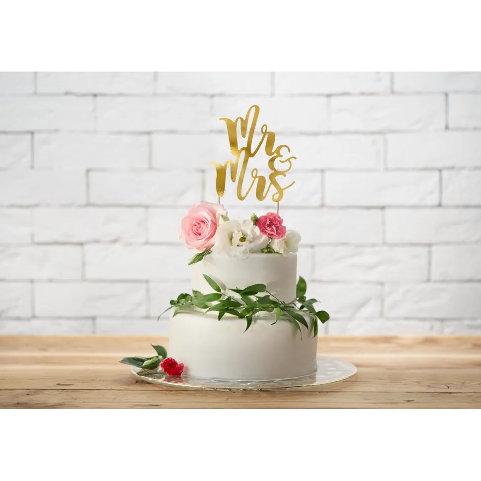 Kuchenstecker / Tortenaufsatz / Cake-Topper Mr und Mrs – ca. 25,5 cm
