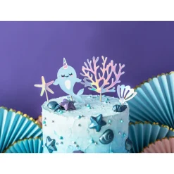 Kuchenstecker / Tortenaufsatz / Toppers Meerestiere – ca. 10 – 15,5 cm – 4 Stück