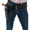 Kunstleder Einzelholster mit Gürtel für Erwachsene, Schwarz