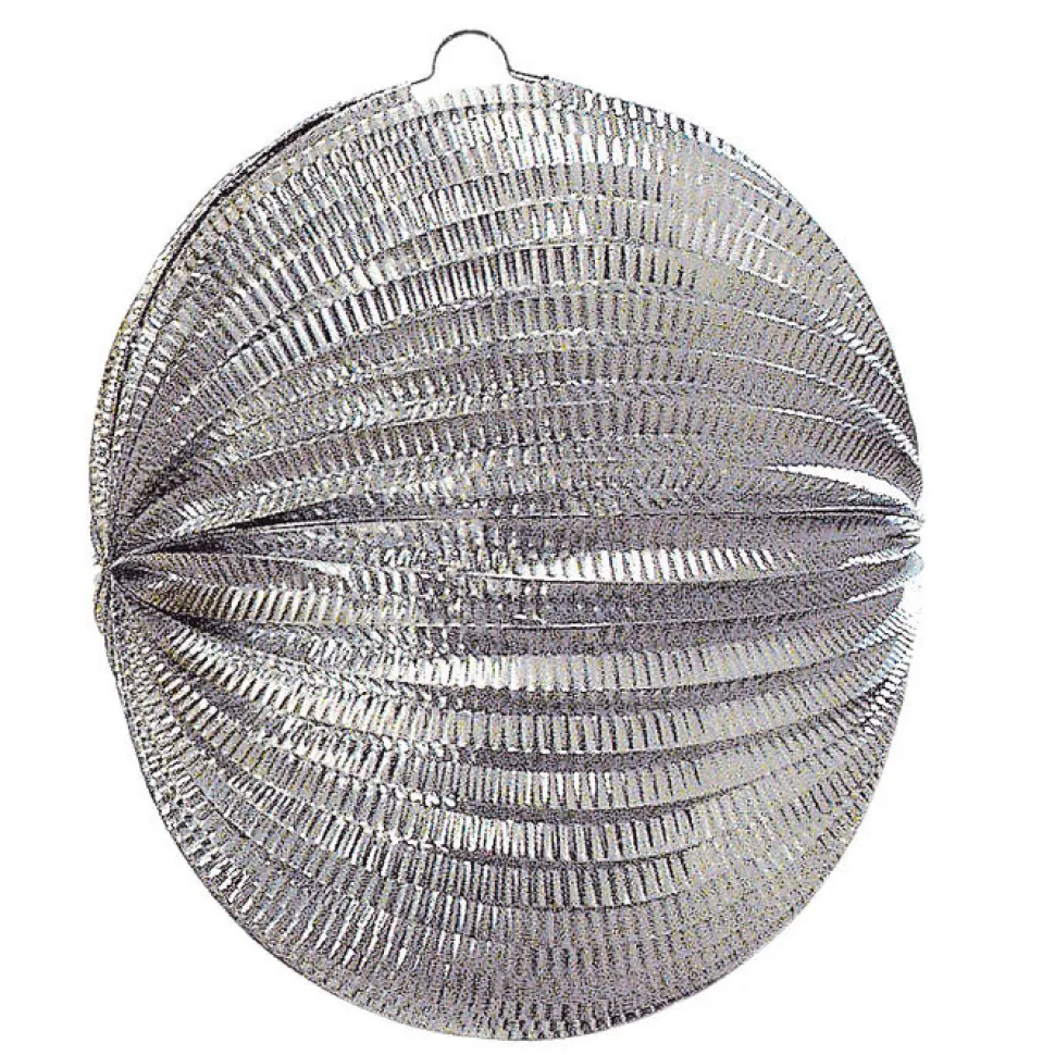 Lampion rund, ca. Ø 24 cm, schwer entflammbar, silber