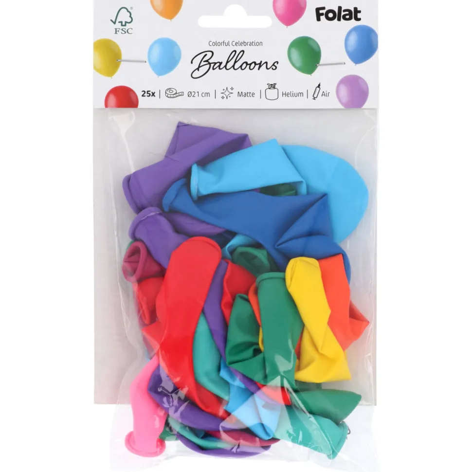 Latexballons Stripetastic, bunt sortiert, 21 cm, 25 Stück