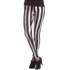 Leggings gestreift, schwarz-weiß, Größe S-M