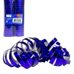 Luftschlange Metallic blau, 2 Stück