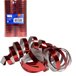Luftschlange Metallic rot, 2 Stück
