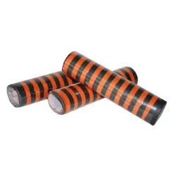 Luftschlangen Halloween, orange-schwarz gestreift, 3 Rollen