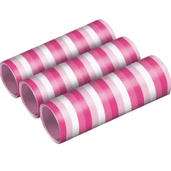Luftschlangen, pink geringelt, 3 Stk.