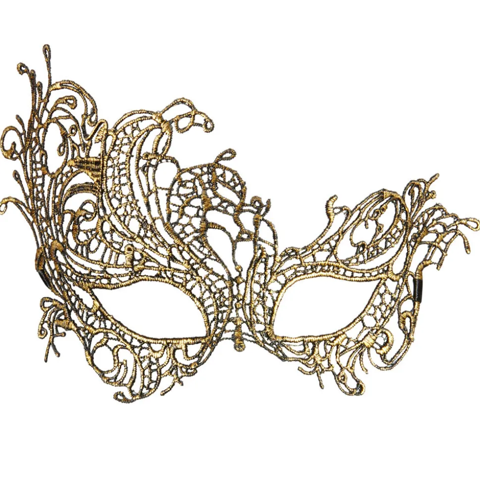 Maske Barock aus Spitze, gold