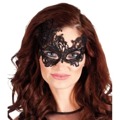 Maske Filigrane Ranken mit Spitze schwarz