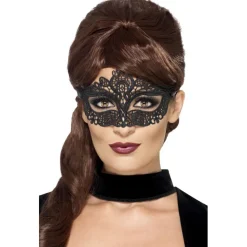 Maske Filigree-Augenmaske mit Spitze, schwarz