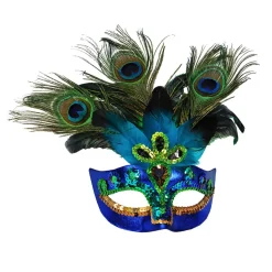 Maske Pfau mit Federschmuck
