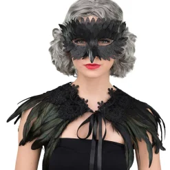 Maske schwarzer Rabe, mit Gummiband