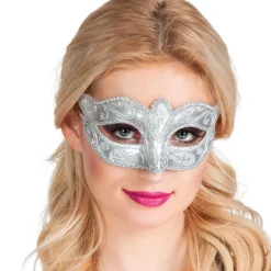 Maske Venedig, Felina, silber