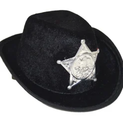 Mini-Hut Sheriff mit 2 Clips, schwarz