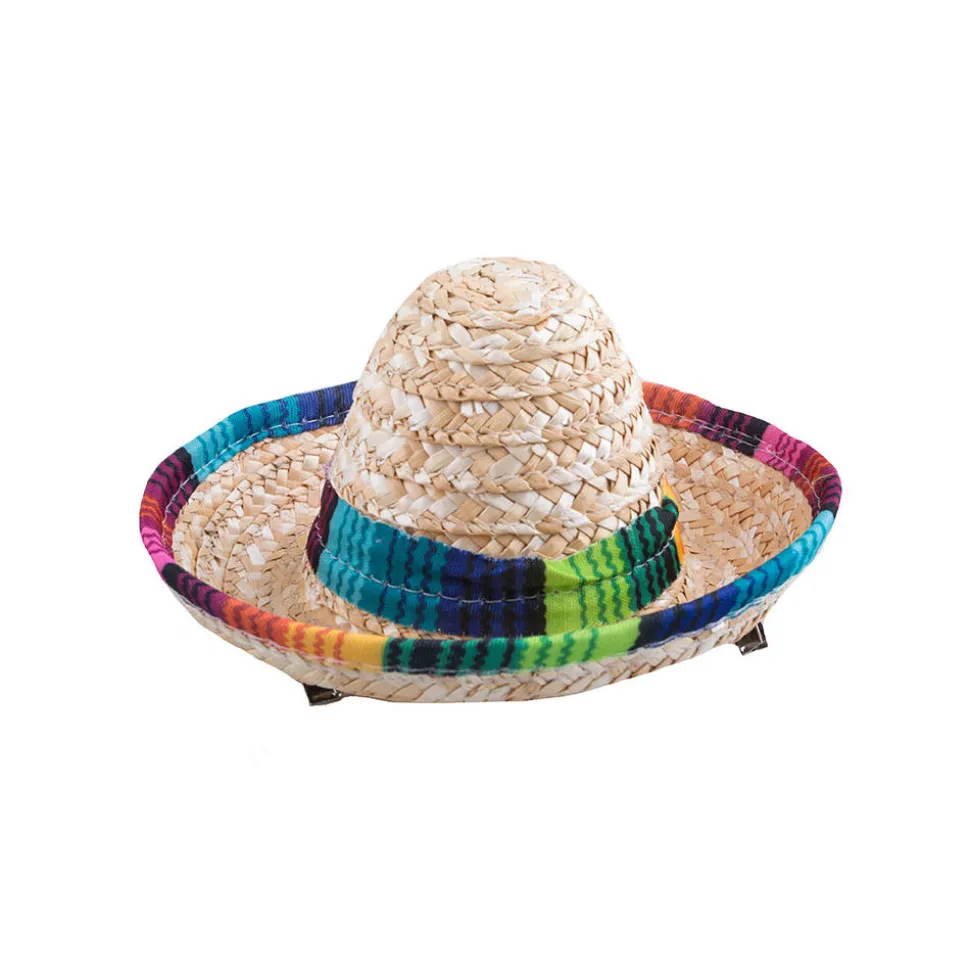 Mini-Hut Sombrero aus Stroh, mit Clips