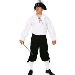 Mittelalterhose, 3/4 lang, schwarz, Gr. 50/52