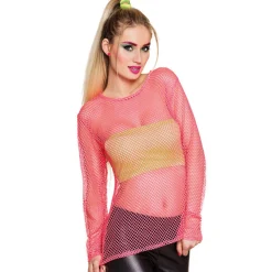 Netz-Shirt, neonpink, Einheitsgröße