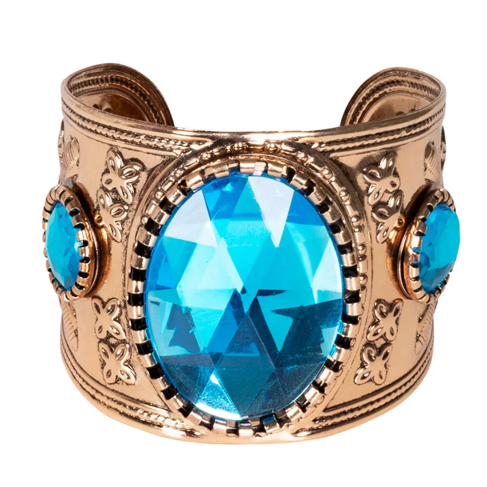 NEU Armreif Ägytpen mit großen blauen Steinen, gold