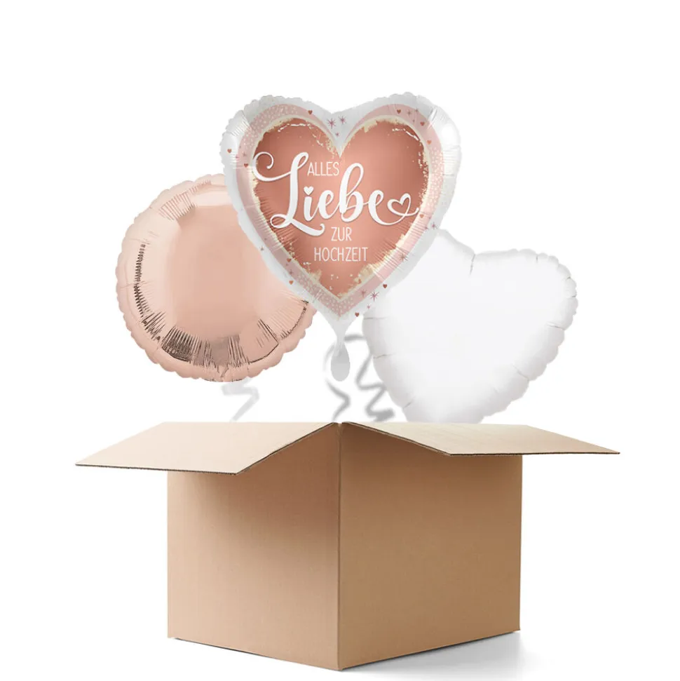NEU Ballongrüße Alles Liebe zur Hochzeit, 3 Ballons