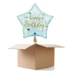 NEU Ballongrüße Baby-Blue Happy Birthday, blau, 42x40cm, 1 Ballon