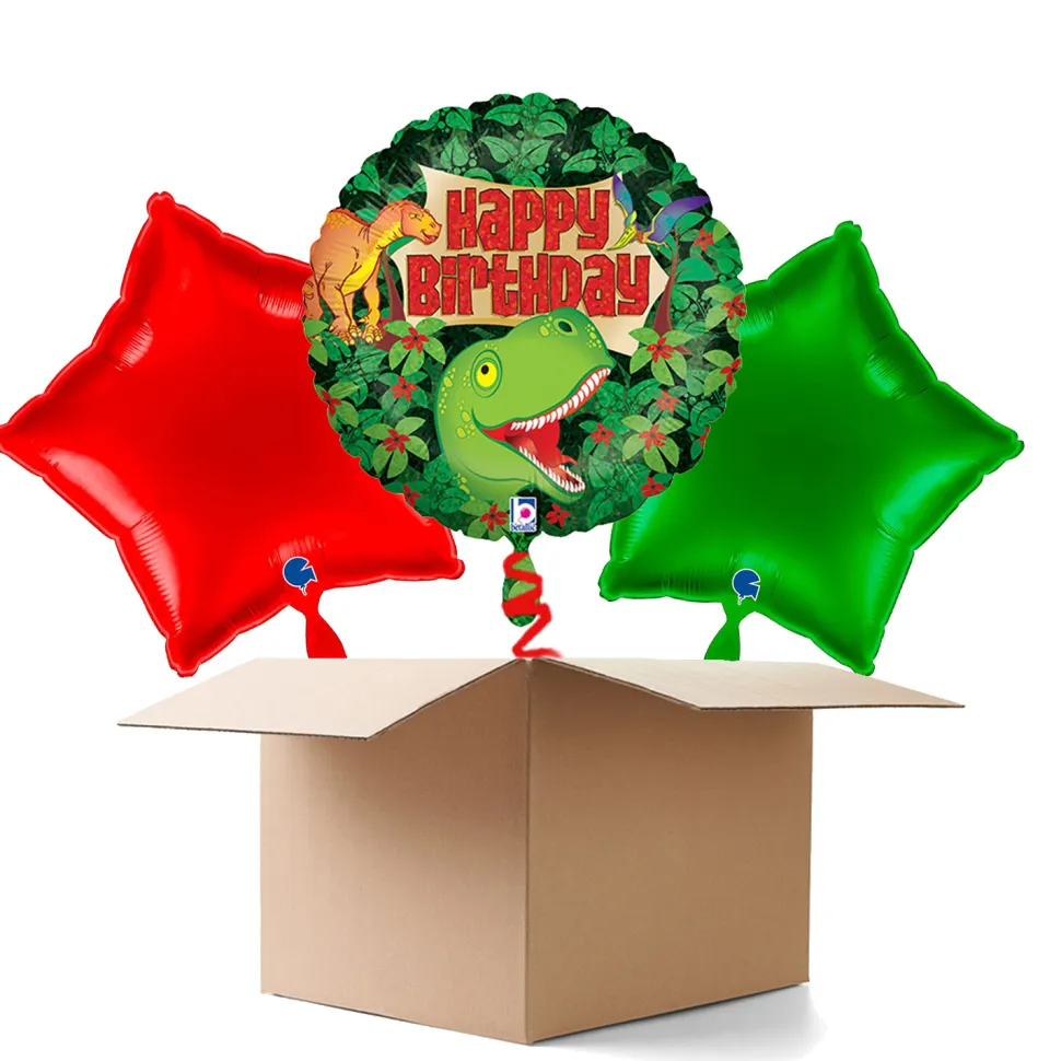 NEU Ballongrüße Dinosaurier Birthday, 35cm, 3 Ballons