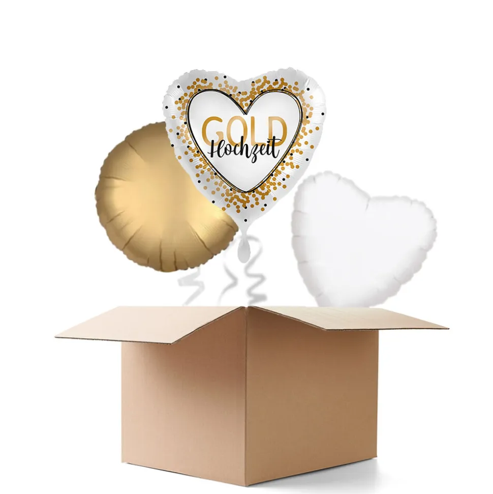 NEU Ballongrüße Goldhochzeit, 3 Ballons