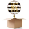 NEU Ballongrüße Happy New Year Konfetti, schwarz-weiß, 35cm, 1 Ballon