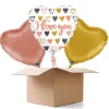 NEU Ballongrüße Herz I Love You Rosé-Gold, 36x36cm, 3 Ballons