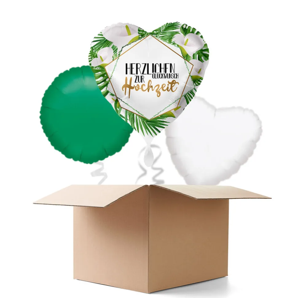 NEU Ballongrüße Herzlichen Glückwunsch zur Hochzeit, 3 Ballons