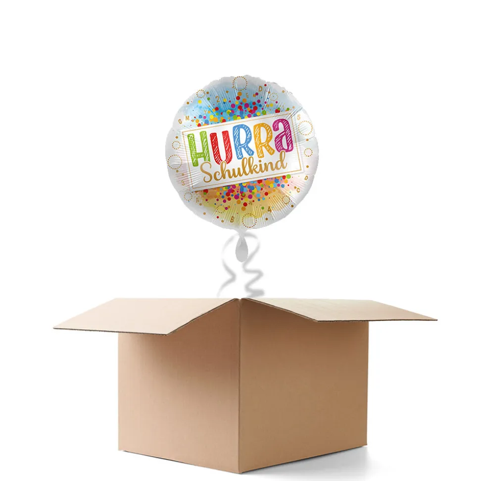 NEU Ballongrüße Hurra Schulkind, 1 Ballon