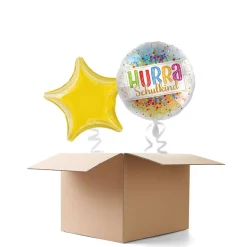 NEU Ballongrüße Hurra Schulkind, 2 Ballons