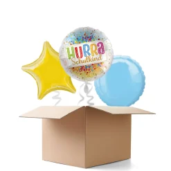 NEU Ballongrüße Hurra Schulkind, 3 Ballons