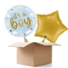 NEU Ballongrüße It's a Boy Sterne und Wolken, blau, 35cm, 2 Ballons