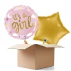 NEU Ballongrüße It's a Girl Sterne und Wolken, rosa, 35cm, 2 Ballons
