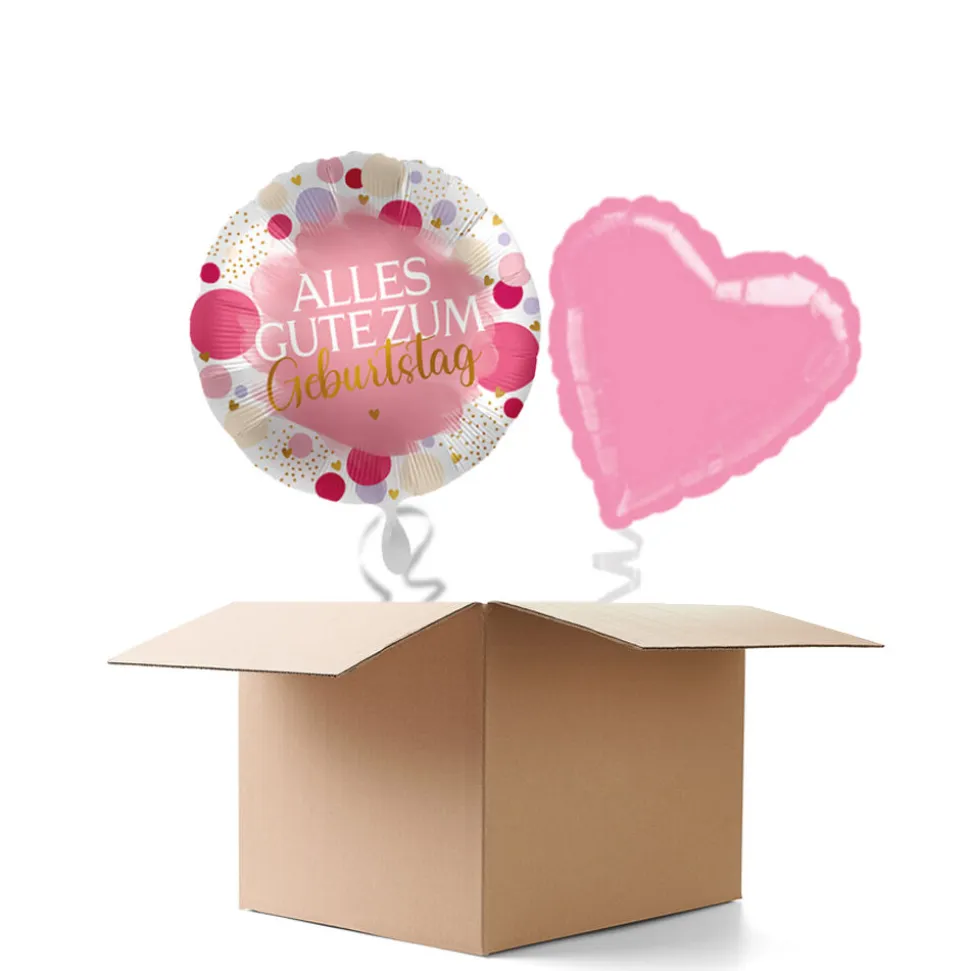 NEU Ballongrüße Sweet Pink Alles Gute zum Geburtstag, 2 Ballons