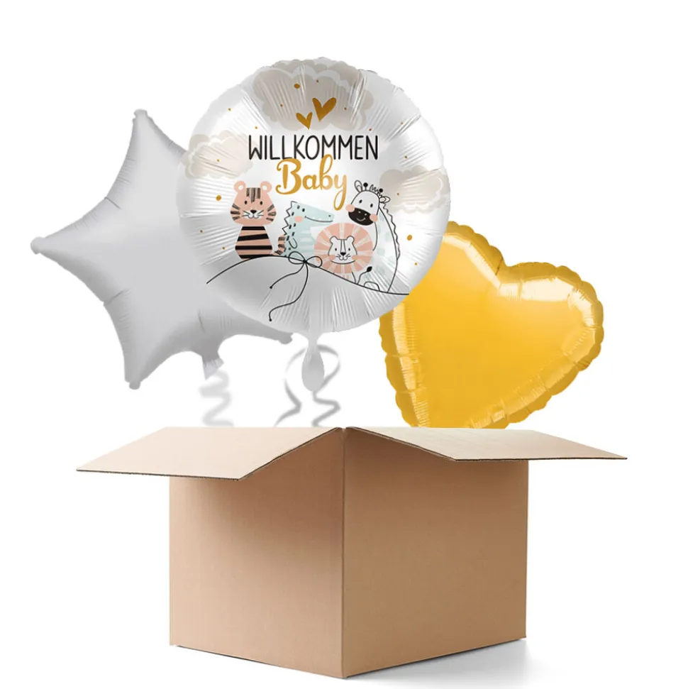 NEU Ballongrüße Willkommen Baby, 3 Ballons