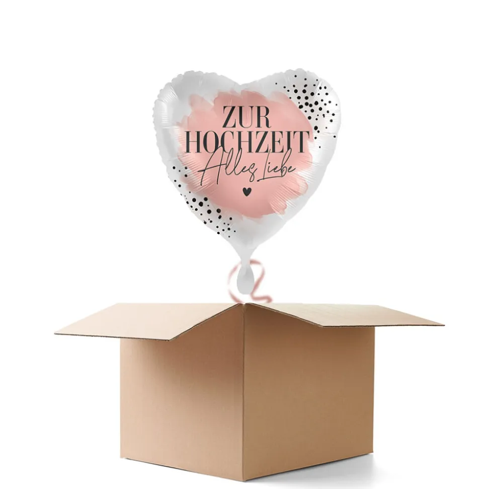 NEU Ballongrüße Zur Hochzeit alles Liebe, 1 Ballon