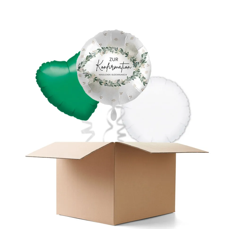 NEU Ballongrüße Zur Konfirmation Herzlichen Glückwunsch, 3 Ballons