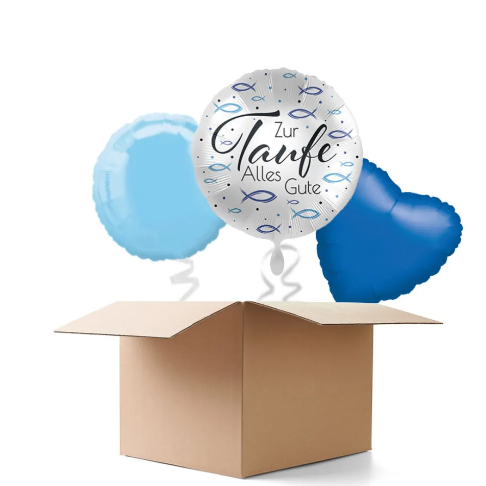 NEU Ballongrüße Zur Taufe alles Gute, 3 Ballons