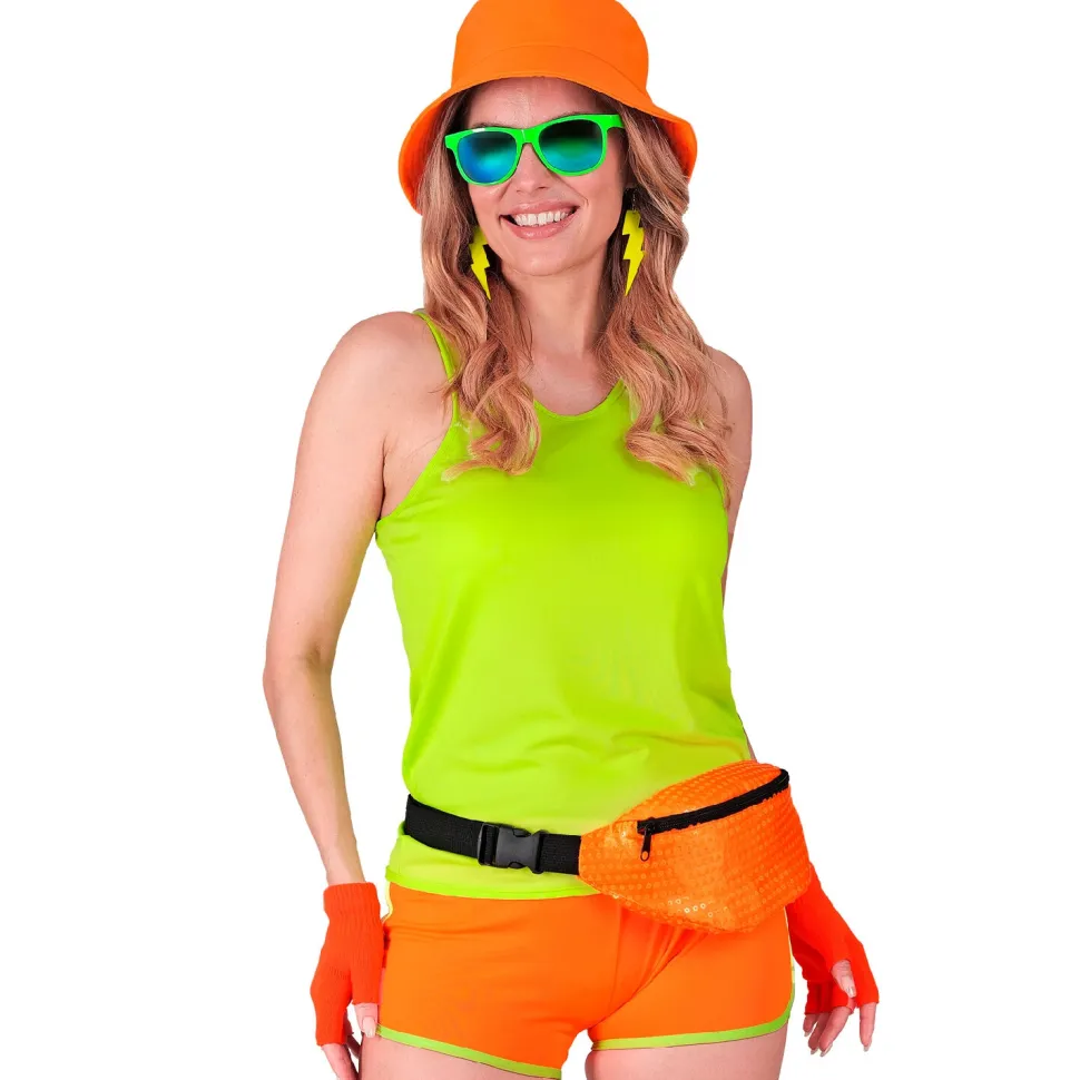 NEU Bauchtasche / Gürteltasche mit Pailletten, Neon-Orange