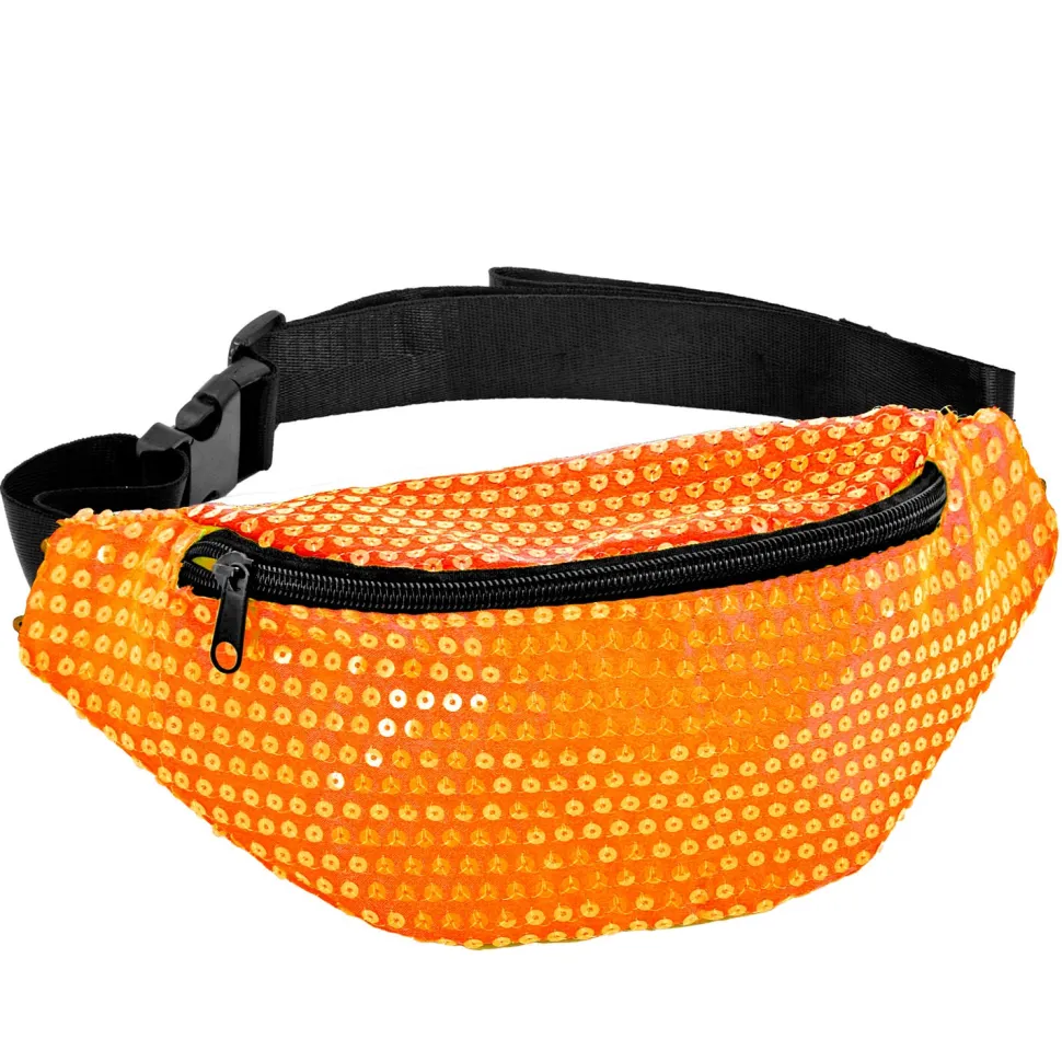 NEU Bauchtasche / Gürteltasche mit Pailletten, Neon-Orange