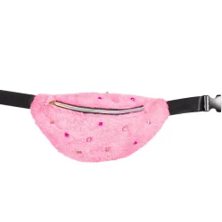 NEU Bauchtasche Plüsch, mit Glitzersteinen, rosa