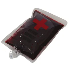 NEU Blut-Konserve mit medizinischem Schlauch, Deko-Artikel, ca. 200ml