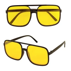NEU Brille 90er HipHop, gelbe Gläser
