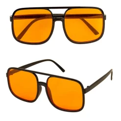 NEU Brille 90er HipHop, orangene Gläser