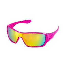 NEU Brille 80er-Jahre, neon-pink mit verspiegelten Gläsern