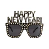 NEU Brille Happy New Year mit Schmucksteinen, schwarz