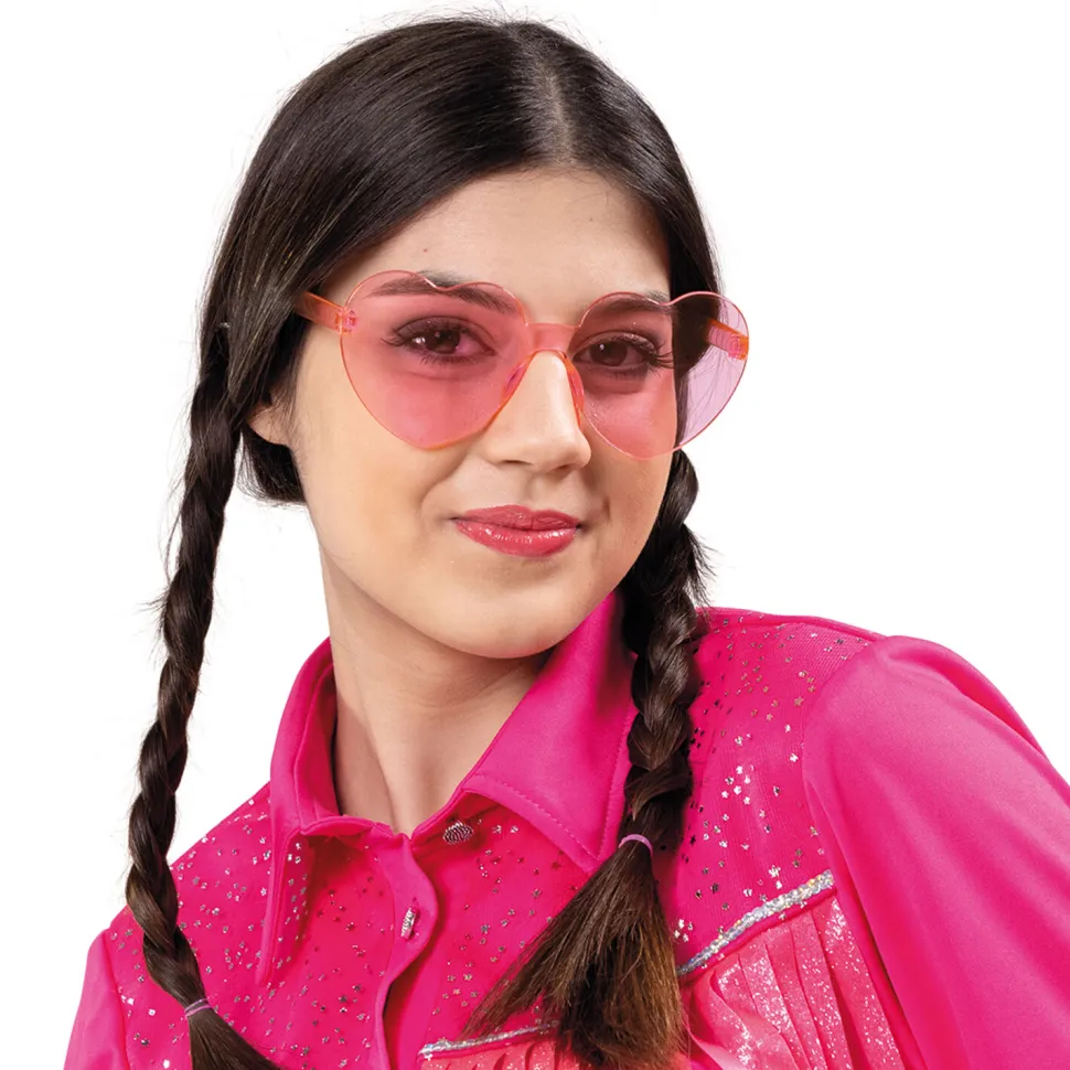 NEU Brille Herz, rahmenlos, rosa, Herzbrille