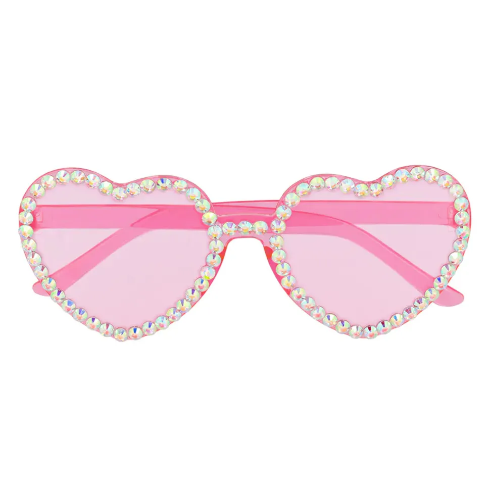 NEU Brille Herz, rosa mit Brillies